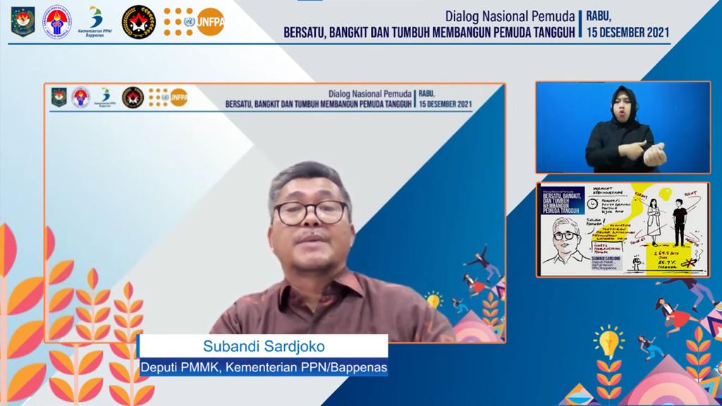 Webinar Dialog Nasional Pemuda dengan tema 'Bersatu, Bangkit, dan Tumbuh Membangun Pemuda Tangguh.