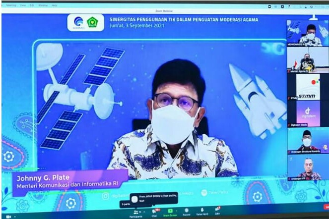 Menkominfo Johnny G Plate dalam program Gerakan Nasional Literasi Digital