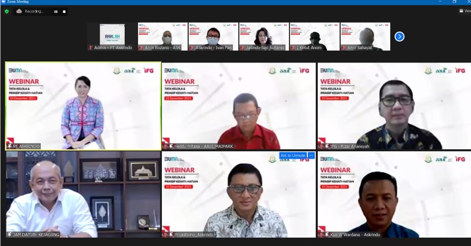 Webinar Tata Kelola yang Baik dan Penerapan Prinsip Kehati-hatian dalam Industri Asuransi.