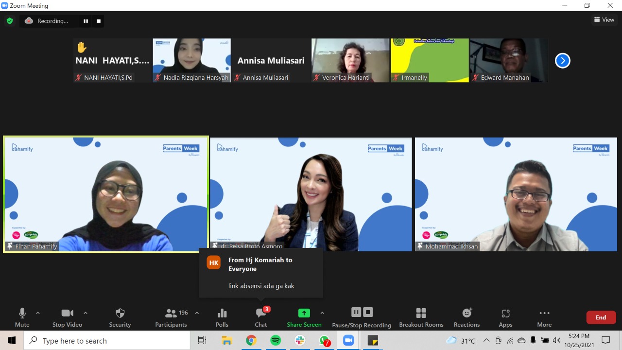 Gelar Parents Week 2021, Pahamify Dampingi Orang Tua Maksimalkan Potensi Anak di Masa Pandemi 