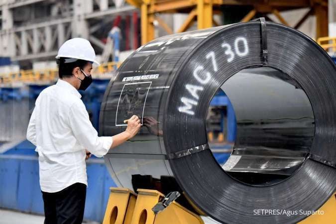 Presiden Joko Widodo saat di Pabrik Krakatau Steel
