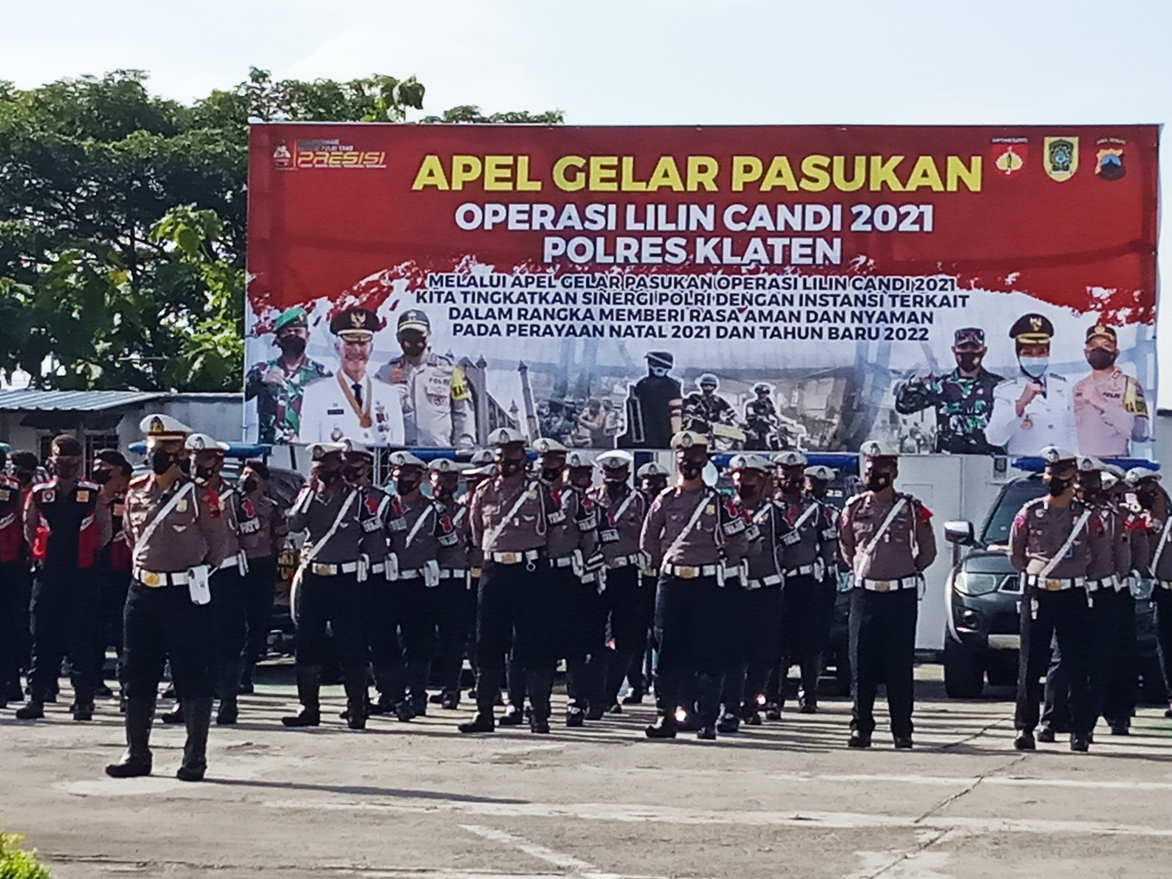 Klaten menggelar Apel Gelar Pasukan Pengamanan Liburan Natal dan Tahun Baru