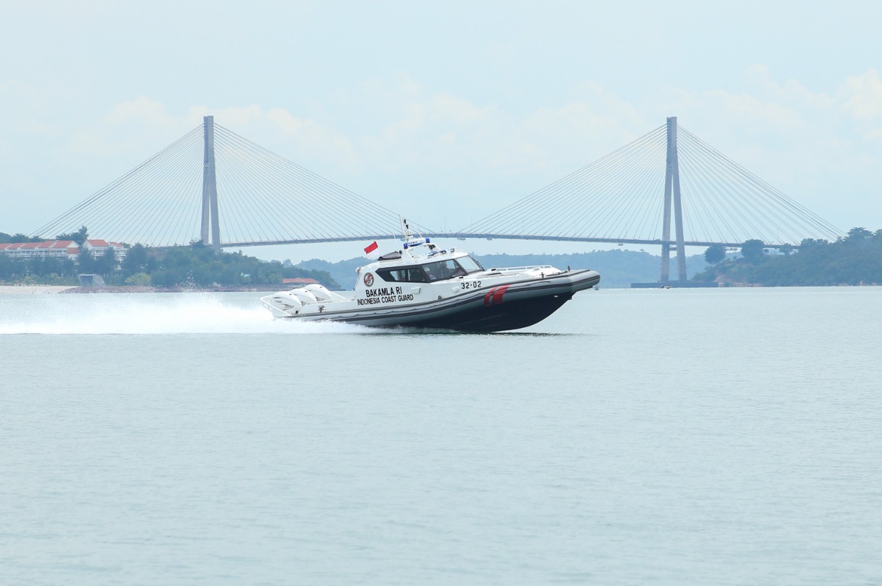 Kapal High Speed Craft (HSC) yang masuk ke jajaran kapal patroli Bakamla, di Batam, Kepri.