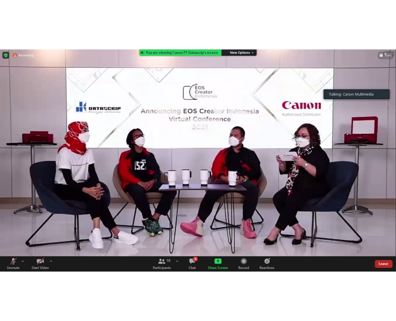 Suasana jumpa pers virtual EOS Creator Indonesia Virtual Conference 2021.