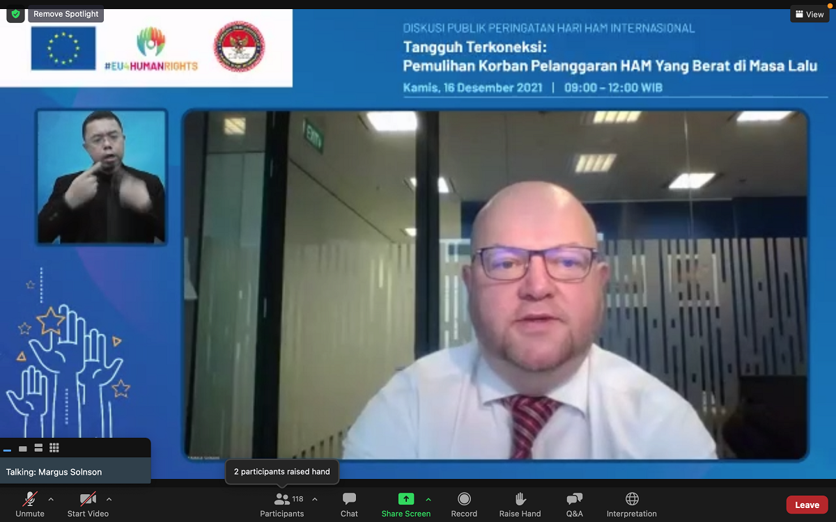  Kepala Bidang Politik, Pers, Informasi Delegasi Uni Eropa untuk Indonesia dan Brunei Darussalam, Margus Solnson.