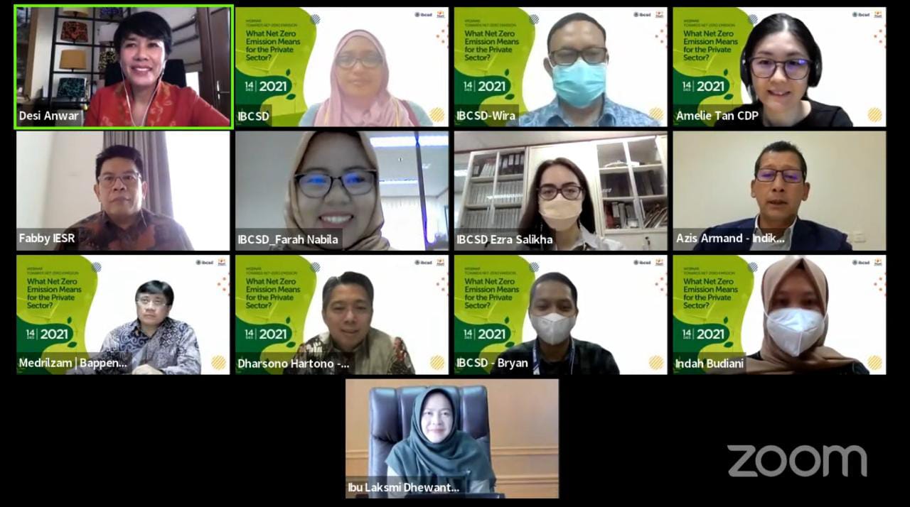 Webinar mengenai peran perusahaan dalam mencapai NZE
