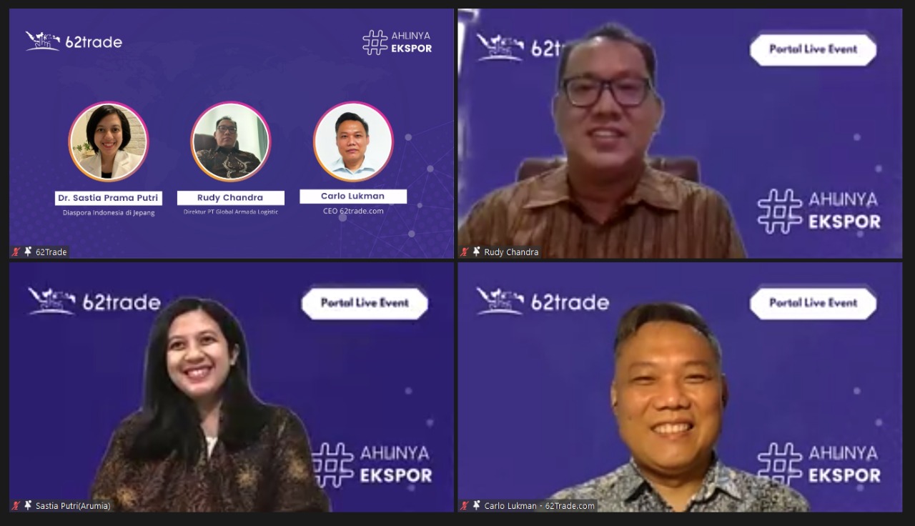 Peluncuran 62trade.com secara daring Senin (20/12).