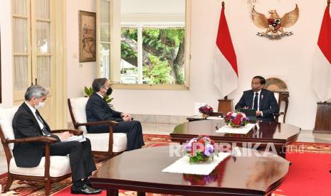 Presiden Joko Widodo menerima kunjungan Menteri Luar Negeri AS ANthony J Blinken