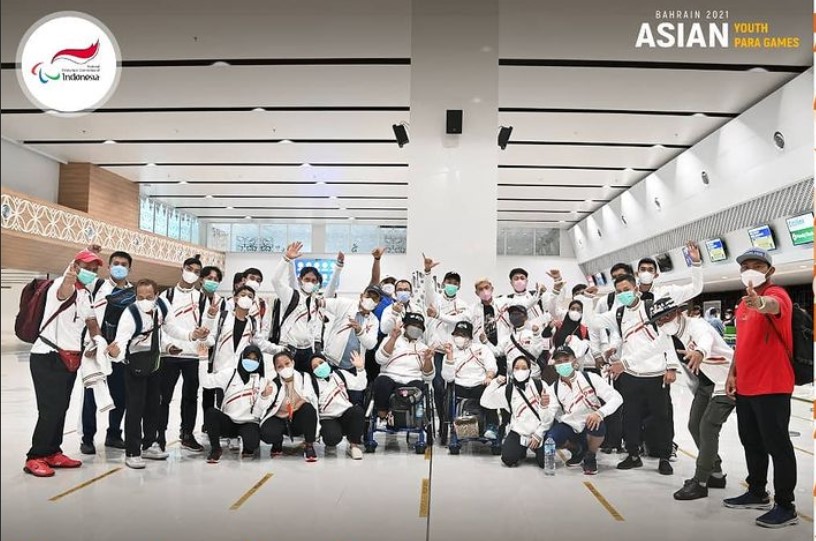 Kontingen Indonesia saat akan bertolak ke AYPG