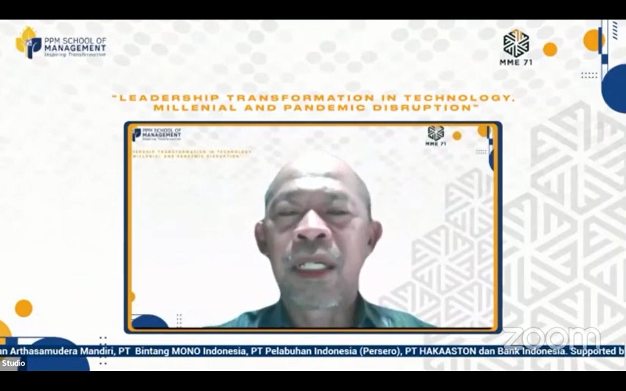 Webinar tentang kepemimpinan transformatif yang digelar PPM School of Management dan KBI Educentre