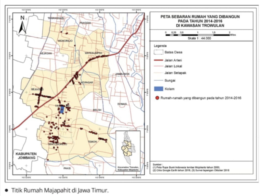 Titik Rumah Majapahit di Jawa Timur. 