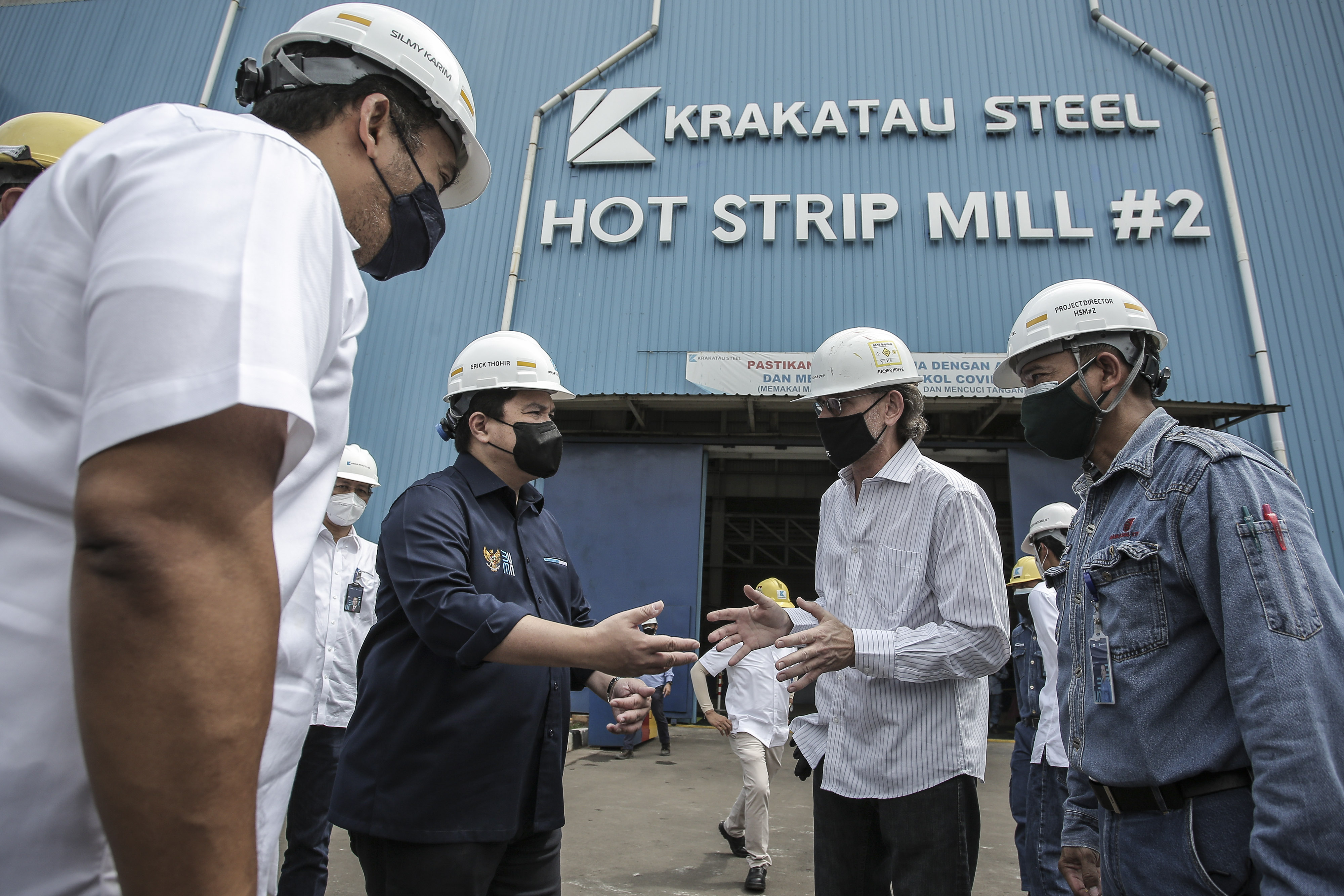 Menteri BUMN Erick Thohir saat melakukan kunjungan kerja ke Pr Krakatau Steel beberapa waktu lalu. 