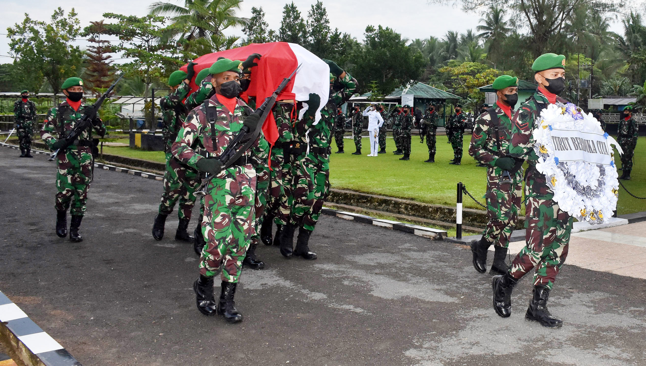 Jenazah Serda Anumerta Miskel Rumbiak dari Yon Zipur 20/PPA menjadi korban meninggal dunia usai kontak senjata dengan KKB Maybrat.