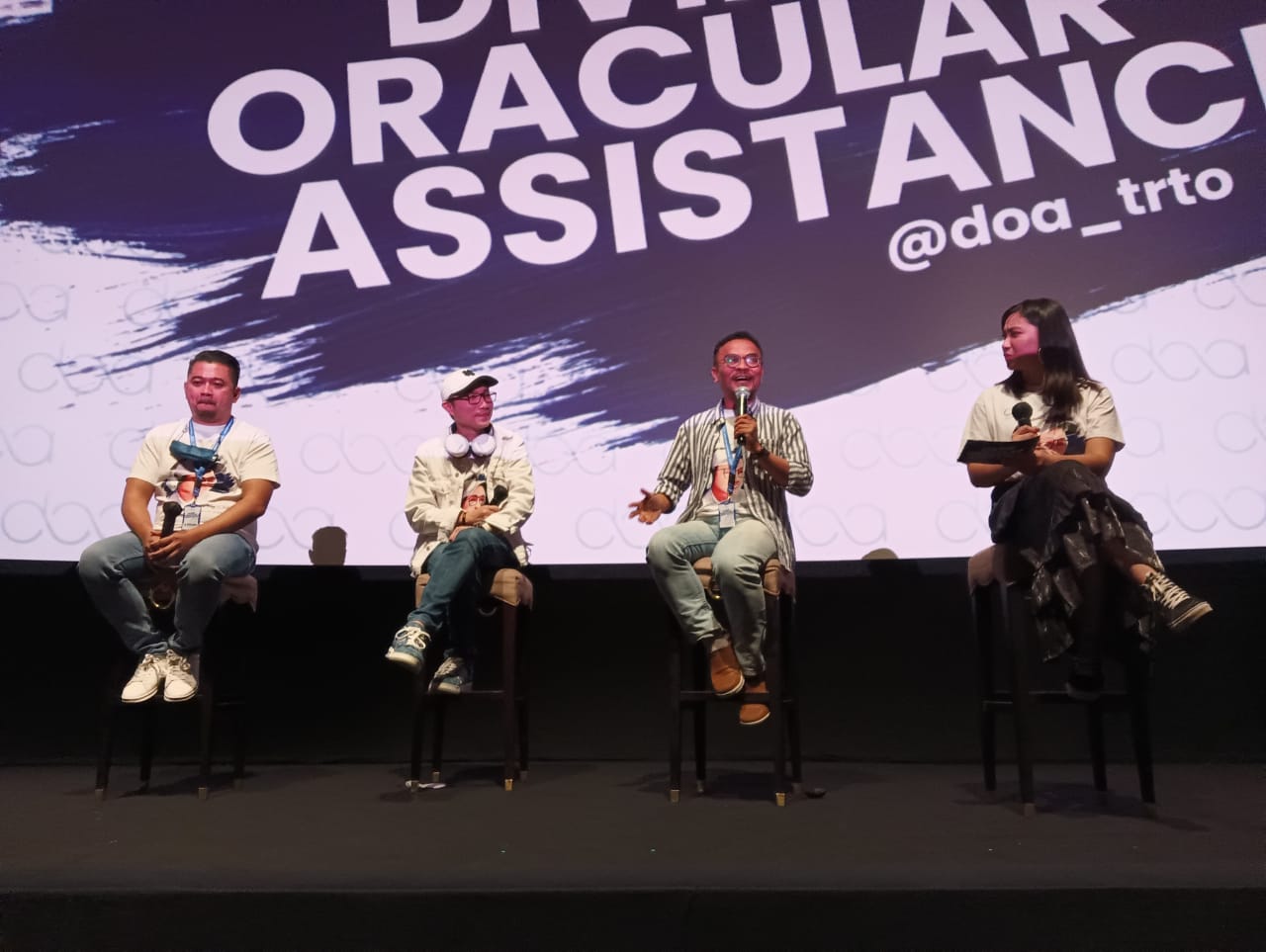 jumpa pers dan peluncuran DOA-TRTO di Studio XXI Epicentrum Walk Ground Floor, Rasuna Said, Kuningan, Jakarta, Rabu (12/1).