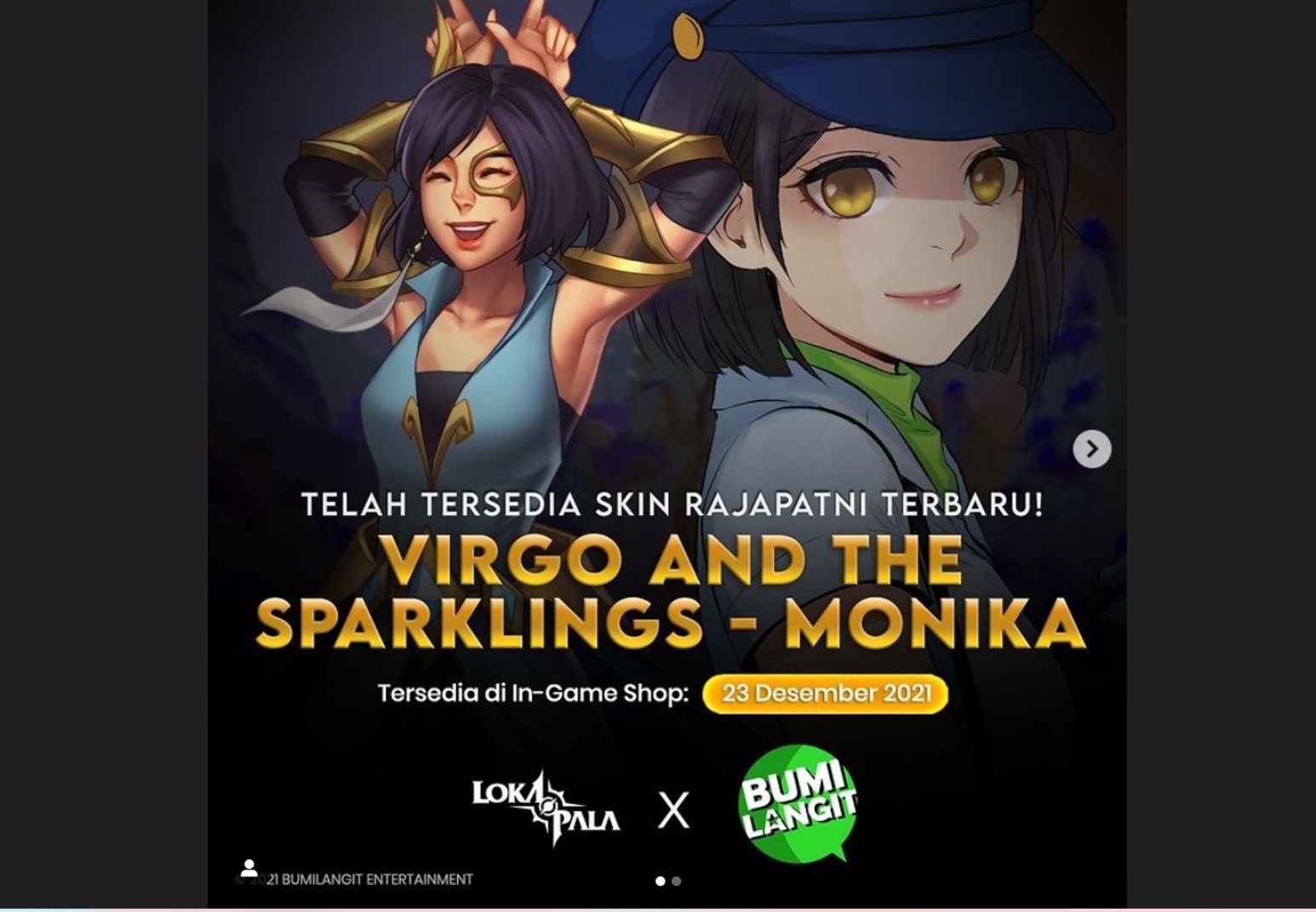 Gim Lokapala bekerja sama dengan Bumilangit menggelontorkan skin Virgo and the Sparkling