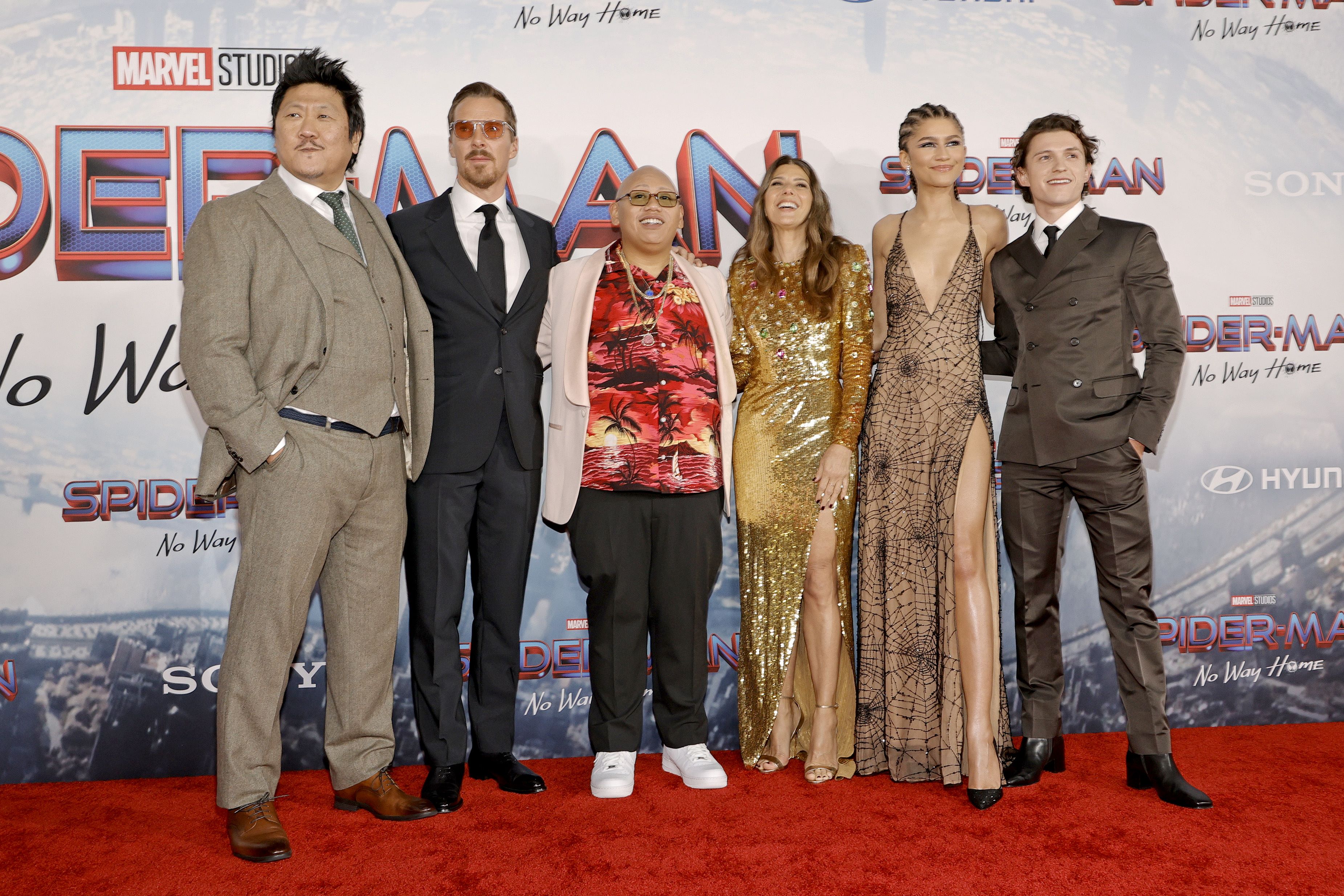 Para pemeran film Spider-Man: No Way Home kala menghadiri pemutaran perdana di Los Angeles, Amerika Serikat.