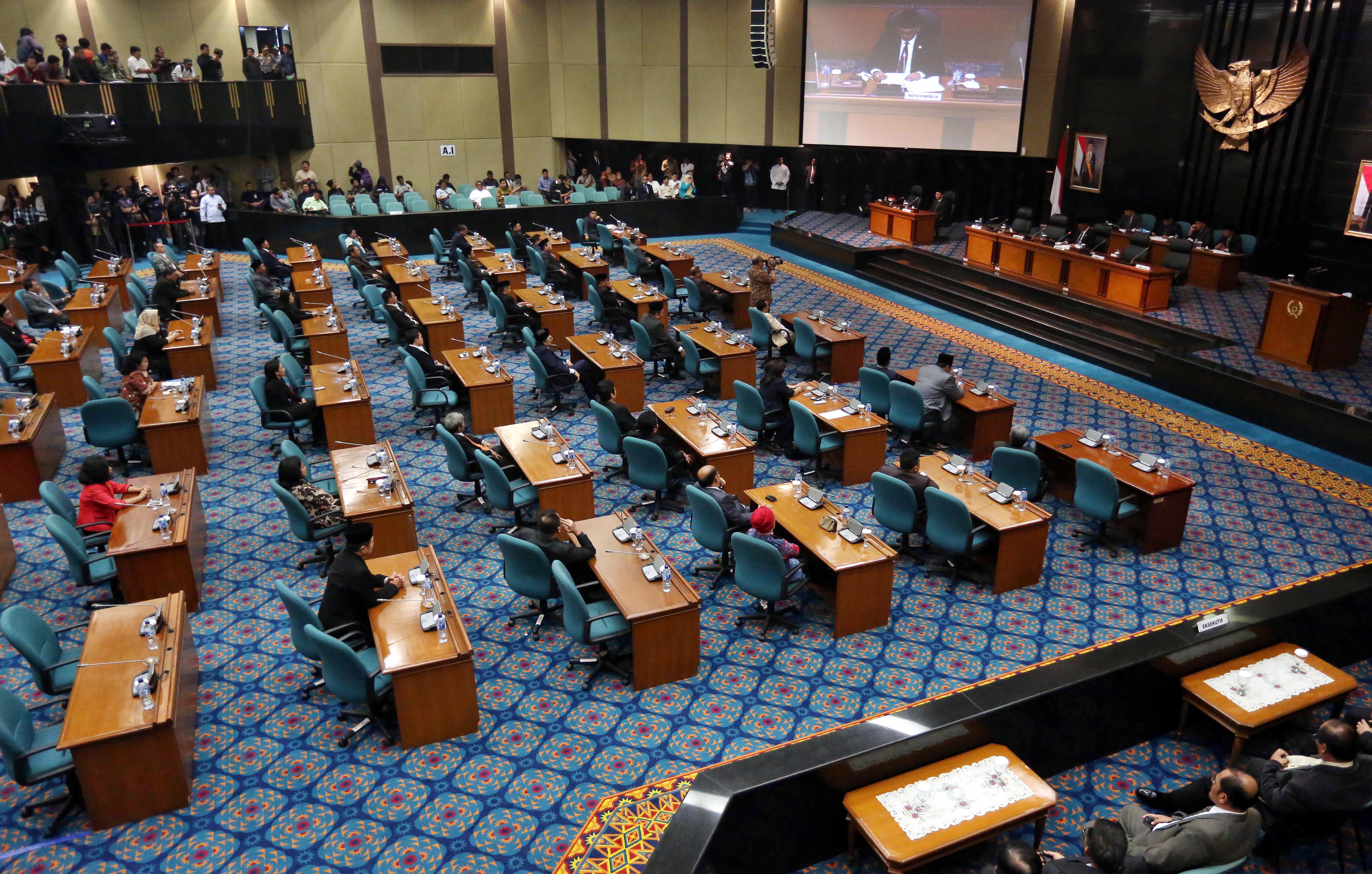 Suasana sidang rapat paripurna di DPRD DKI Jakarta.