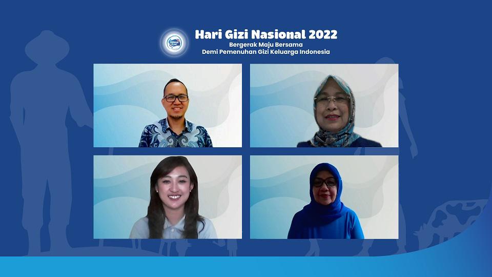 Webinar bertepatan peringatan Hari Gizi Nasional 2022 dengan Tema 'Bergerak Maju Bersama Demi Pemunuhan Gizi Keluarga Indonesia'.