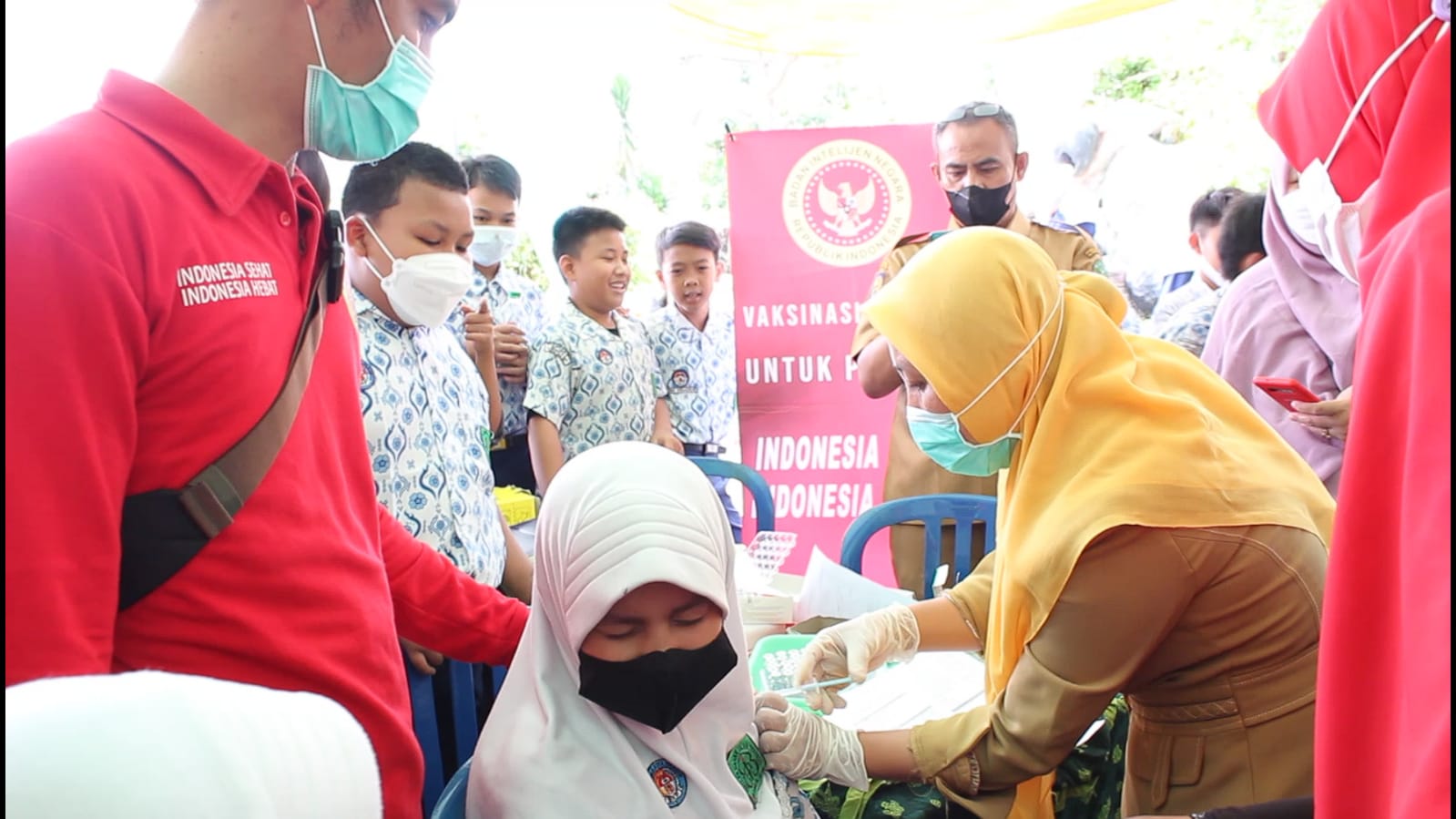 Badan Intelejen Negara Daerah Bengkulu menggelar vaksinasi covid untuk anak dengan target 5.000 dosis, Sabtu (29/1)