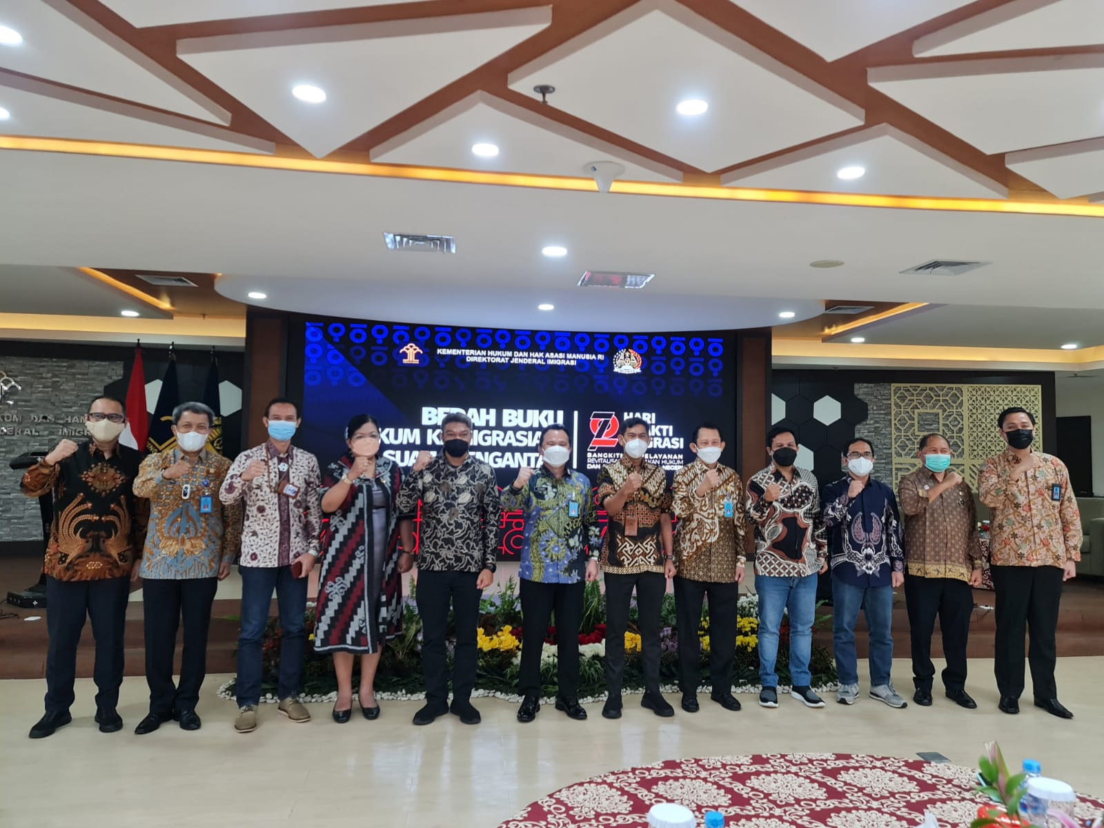 Acara bedah buku 'Hukum Keimigrasian: Suatu Pengantar' di Gedung Sentra Mulia, Kuningan, Jakarta, Kamis (20/1).