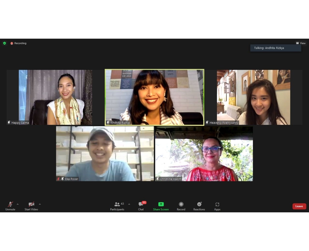 Peluncuran virtual buku cerita anak perdana dari Happy Salma. 