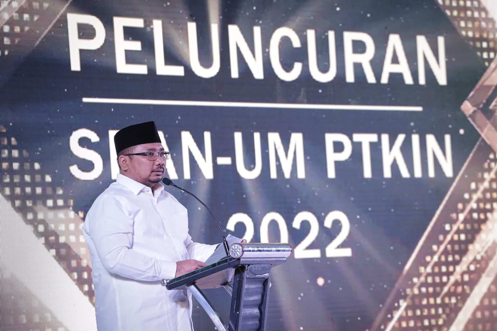 Menteri Agama Yaqut Cholil Qoumas saat meluncurkan SPAN-UM PTKIN