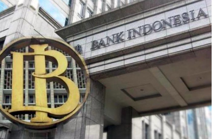 Logo dab Gedung Bank Indonesia di Jakarta.