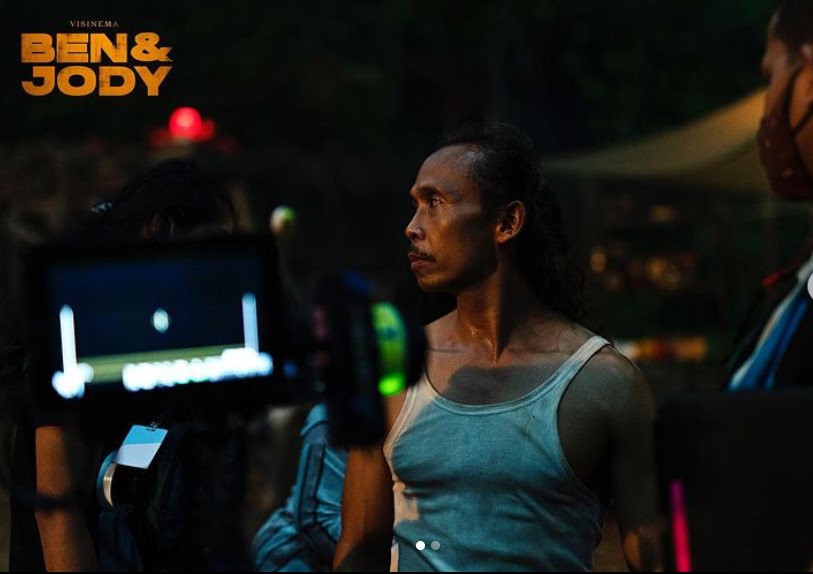 Yayan Ruhian saat syuting film Ben & Jody