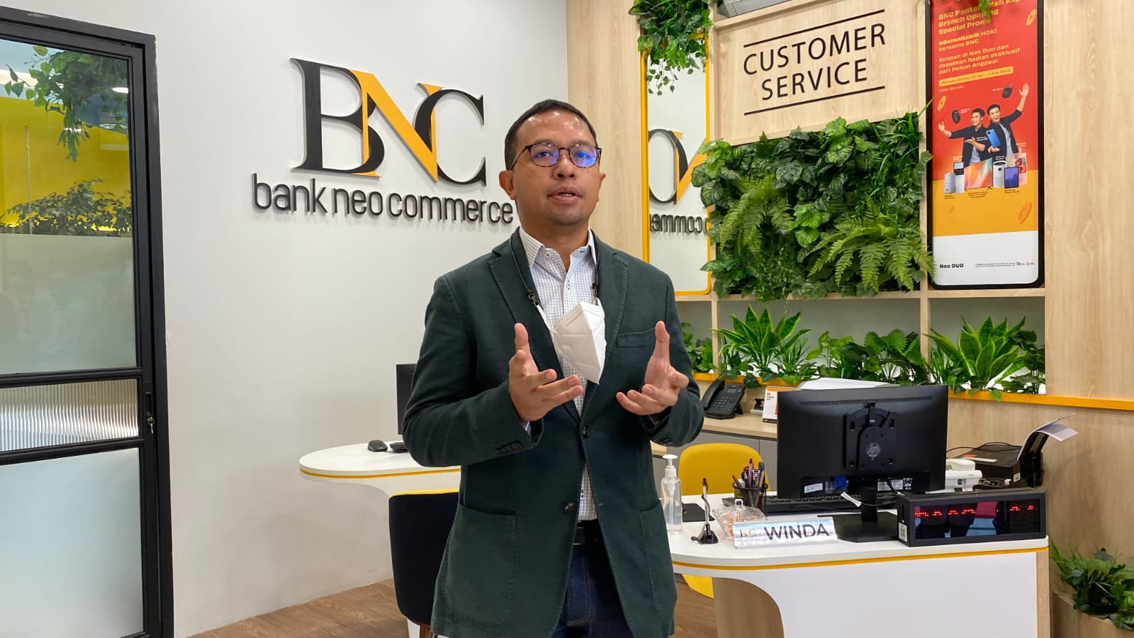 Direktur Bisnis BNC Aditya Windarwo dalam peresmian Smart Branch Pantai Indah Kapuk di Jakarta.