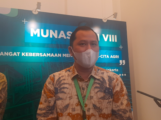 Ketua Umum Asosiasi Gula Rafinasi Indonesia (AGRI) Benardi Dharmawan di Hotel Langham Jakarta, Kamis (20/1).