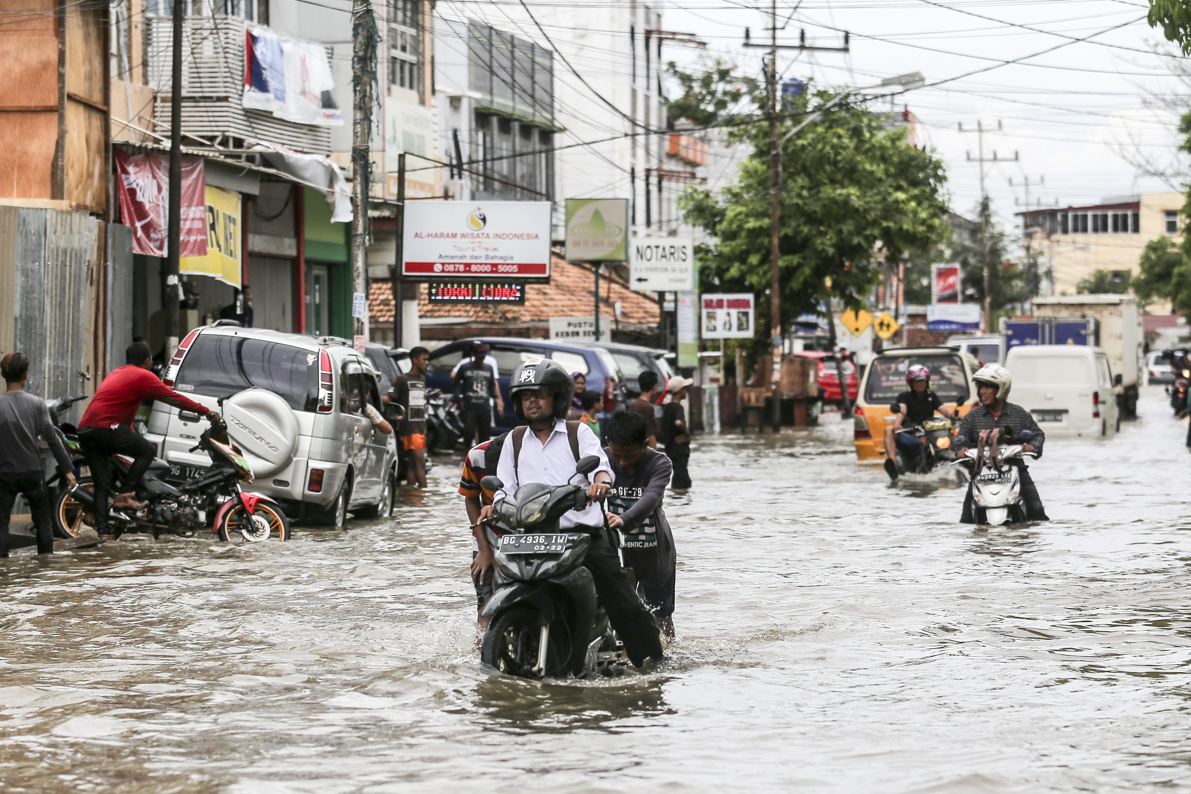 Banjir di Kota Palembang, Sumsel.