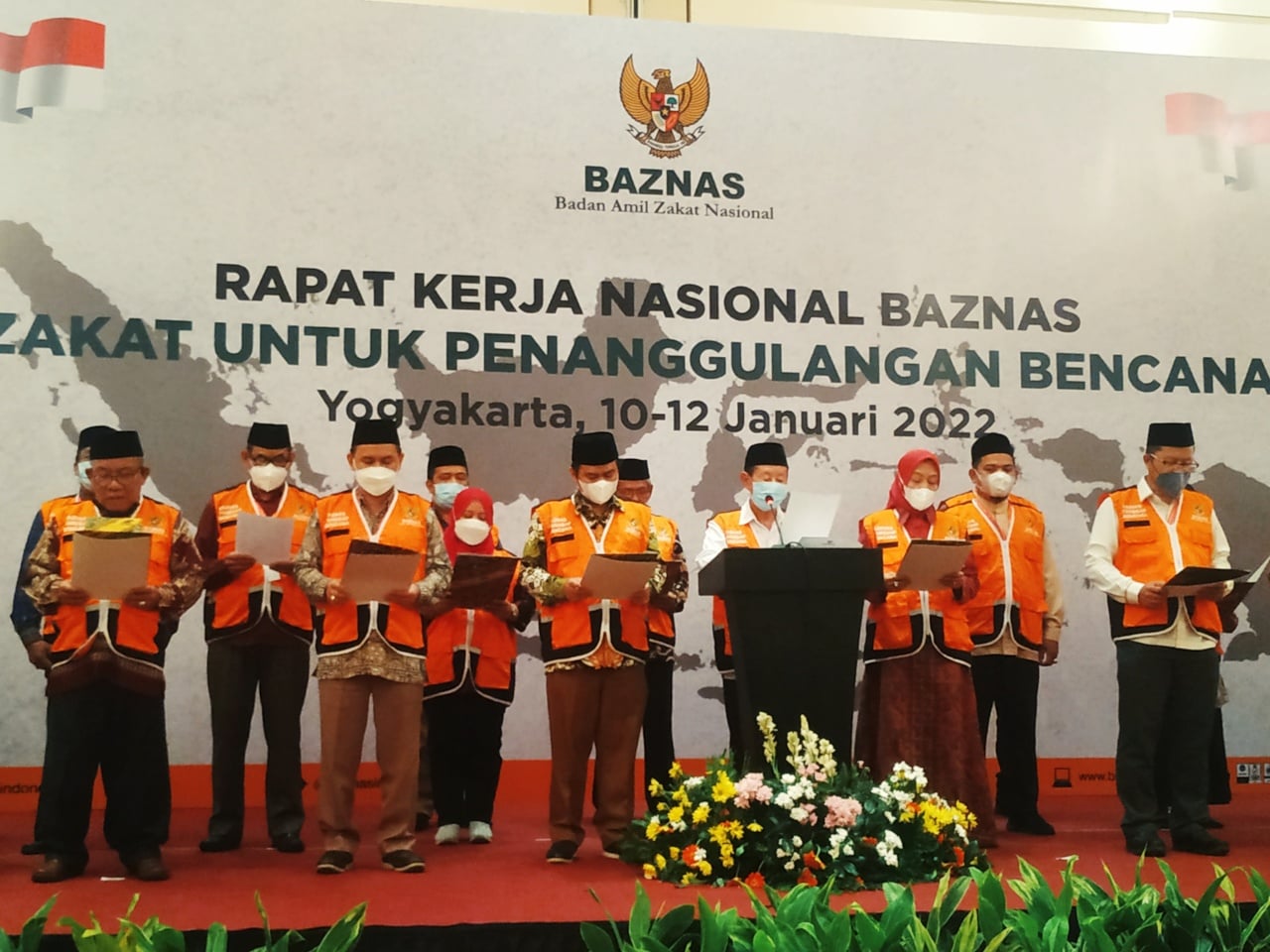 Ikrar Risalah Yogyakarta dalam Rakernas Baznas di Hotel Melia Purosani, Yogyakarta, Rabu (12/1/2022)