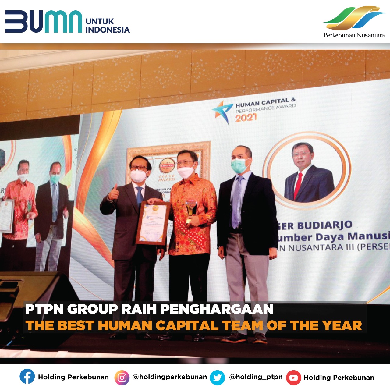 Ajang Penganugerahan Human Capital dan Performance Award 2021 di Jakarta, akhir Desember lalu.