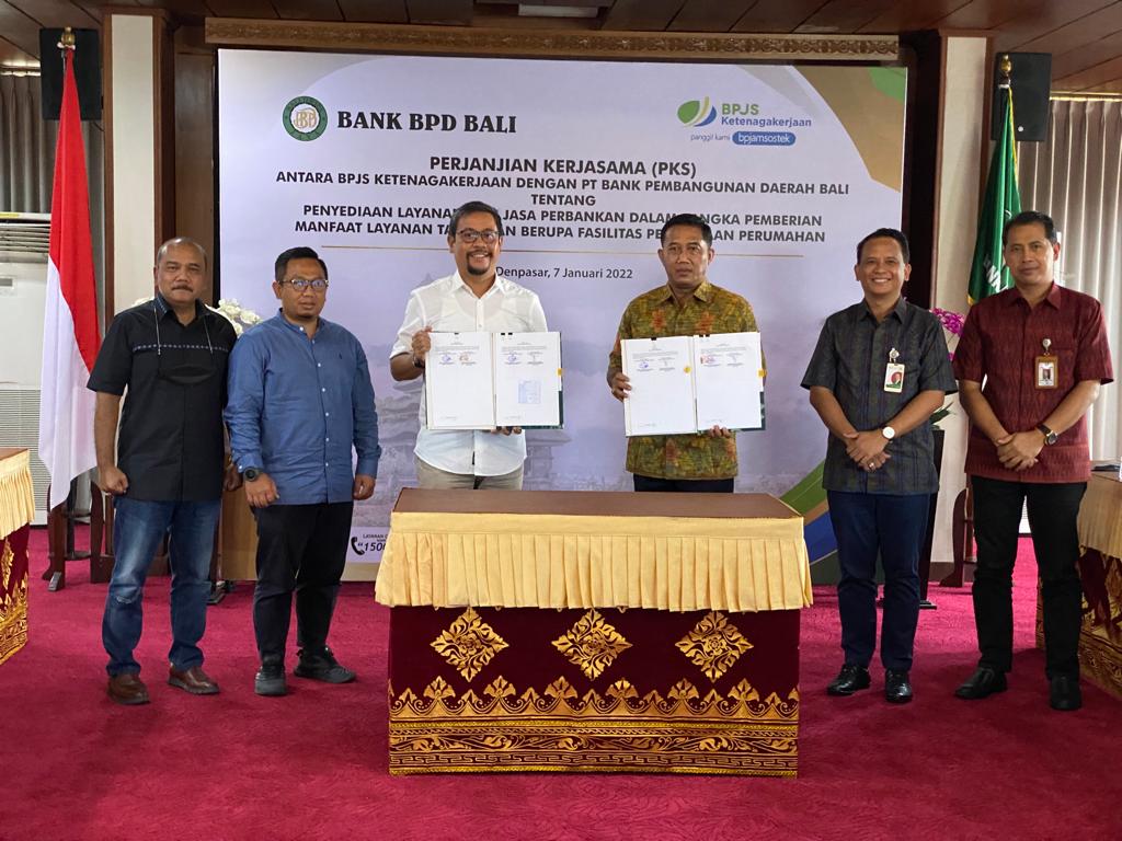 BPJAMSOSTEK menjalin kerja sama dengan PT Bank Pembagunan Daerah (BPD) Bali terkait penyaluran Manfaat Layanan Tambahan (MLT).