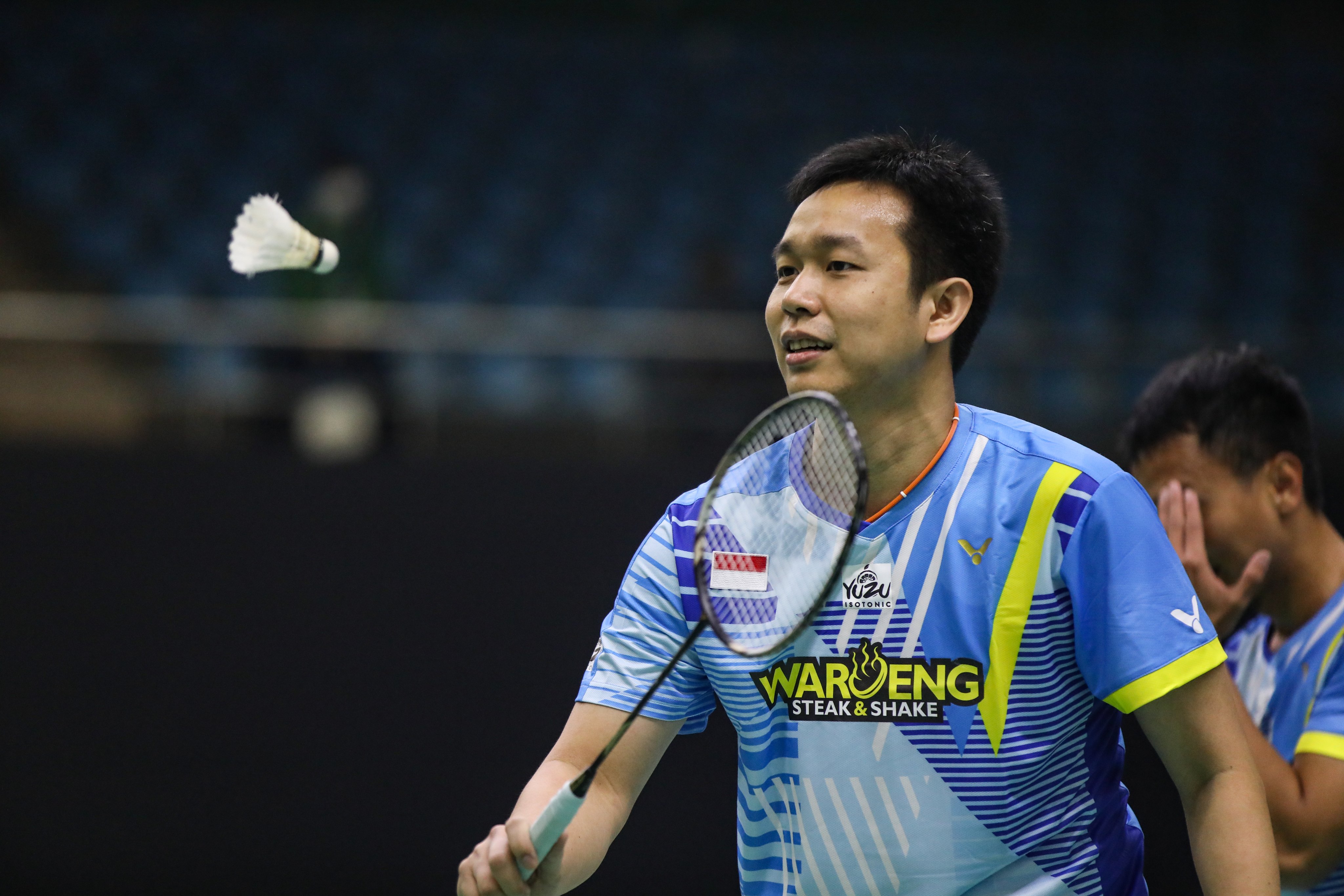 Pebulu tangkis Indonesia Hendra Setiawan saat tampil di India Terbuka bersama Mohammad Ahsan.