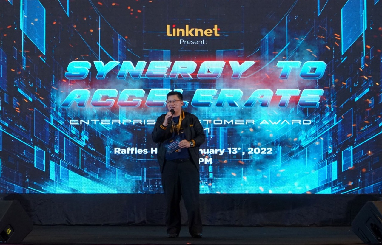 Kegiatan Link Net Enterprise Customer Award 2021 di Hotel Raffles Jakarta.