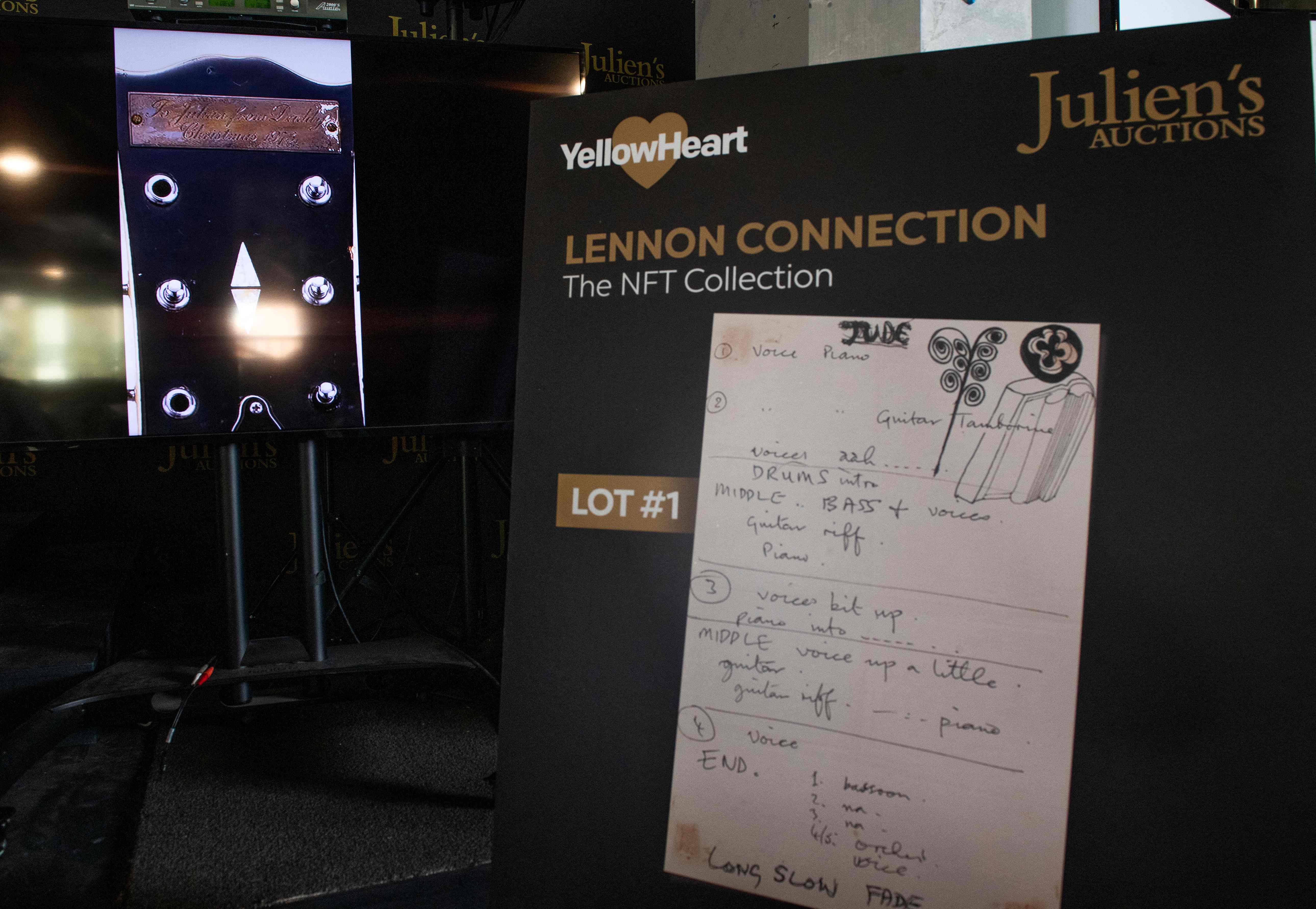 Memorabilia The Beatles lainnya termasuk pakaian dan gitar dijual sebagai NFT oleh putra John Lennon, Julian Lennon.