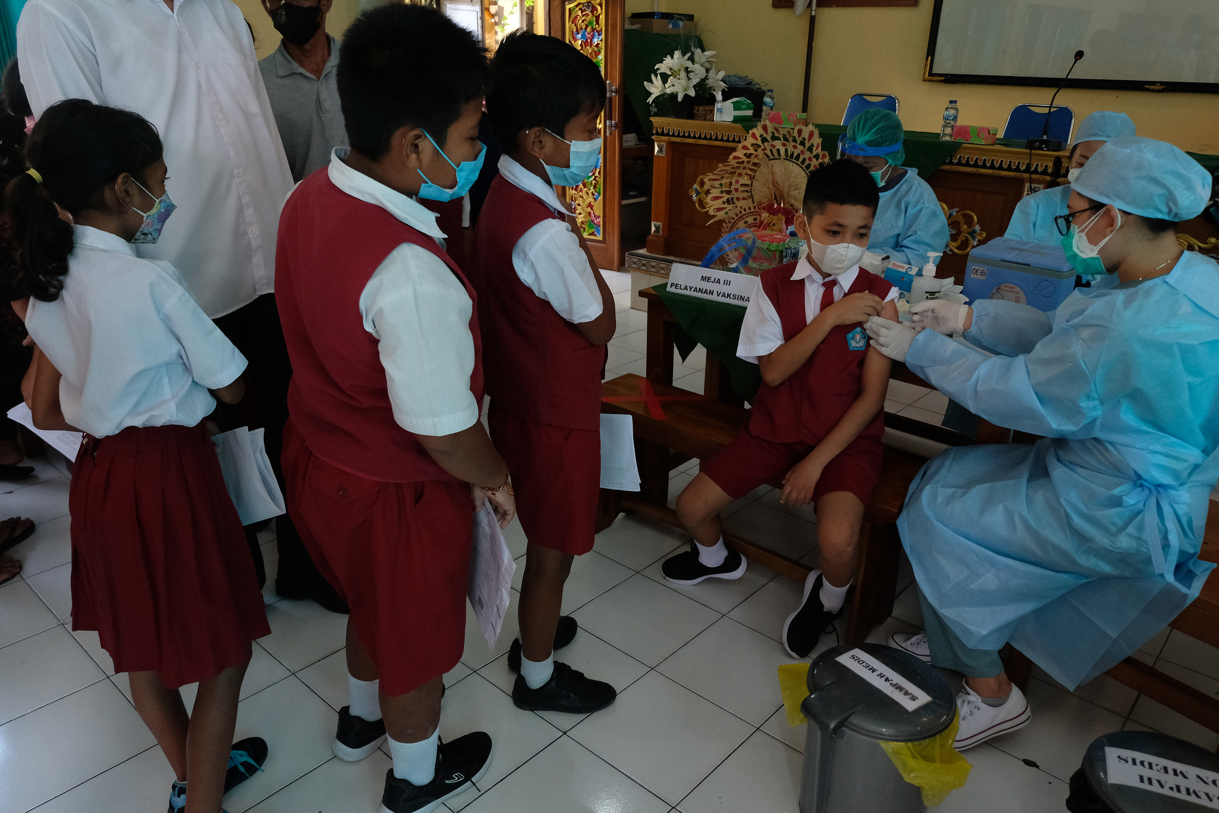 Vaksinasi covid-19 bagi anak usia 6-11 tahun di Bali.