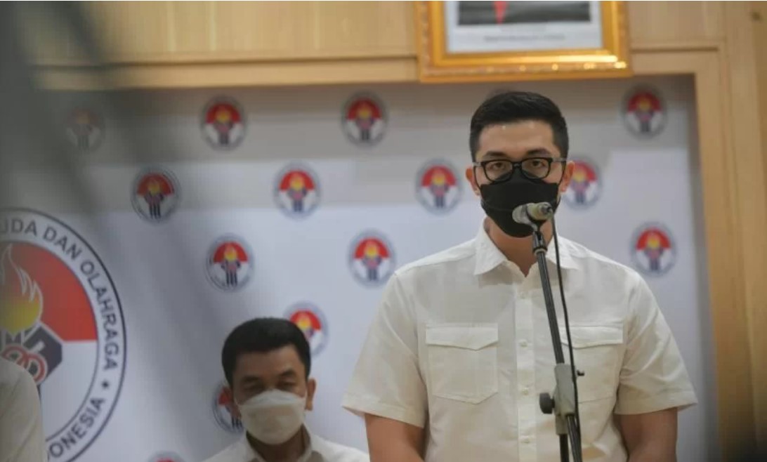 Wakil Ketua LADI Rheza Maulana memberikan keterangan pers terkait pembebasan sanksi WADA di Jakarta, Senin (17/1). 