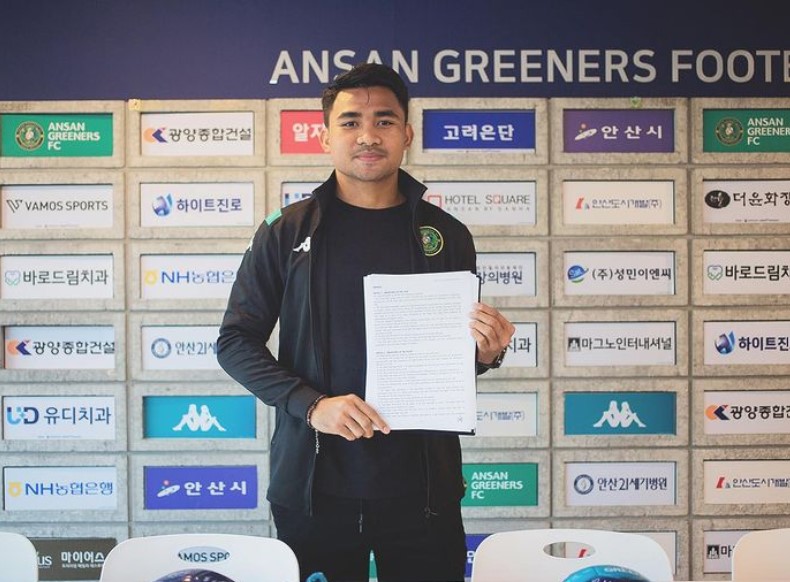 Pemain Ansan Greeners Asnawi Mangkualam