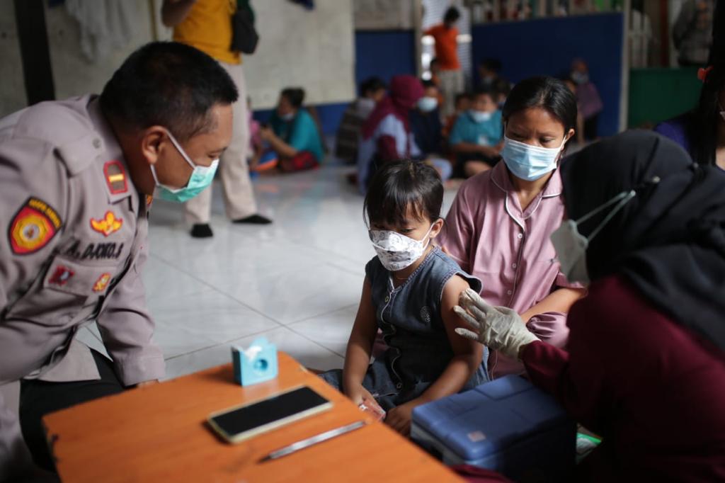 Kegiatan Vaksinasi Merdeka Anak dari Polda Metro Jaya dilaksanakan di Jakarta dan sekitarnya. 