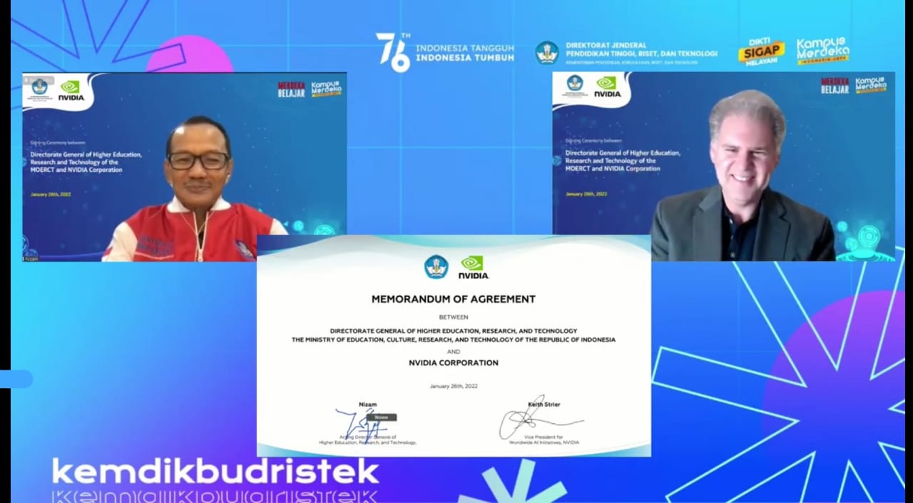 Penandtanganan kerja sama Kemendikbudristek dengan NVIDIA untuk hasilkan talenta digital