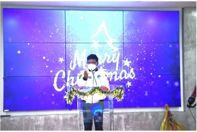 Menkominfo Johnny G Plate di Perayaan Natal Kemenkominfo