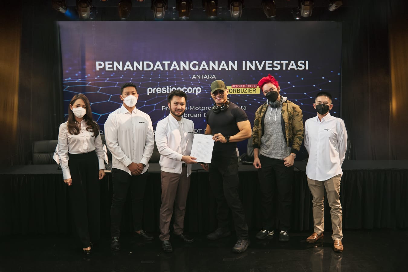 Acara penandatanganan kerja sama Prestige Corp dengan Dektos Digital. 