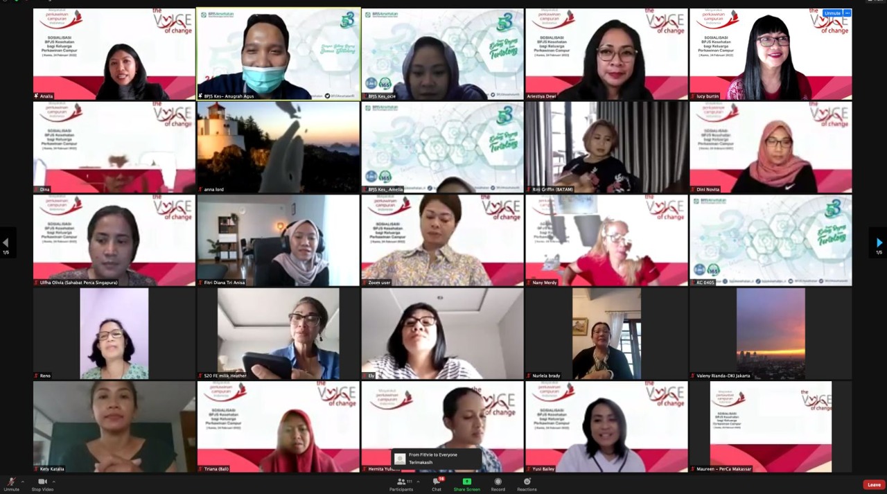 Webinar Sosialisasi BPJS Kesehatan bagi keluarga Perkawinan Campuran pada Kamis, (24/2). 