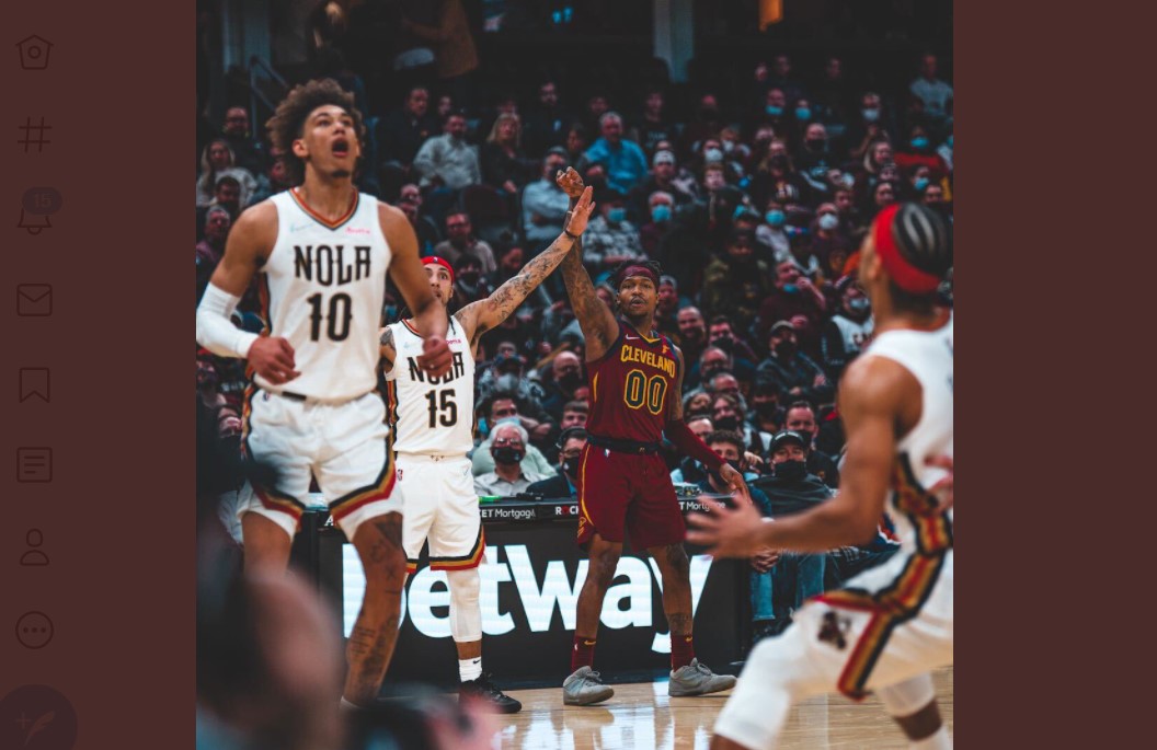 Laga NBA antara Cleveland Cavaliers dan New Orleans Pelicans