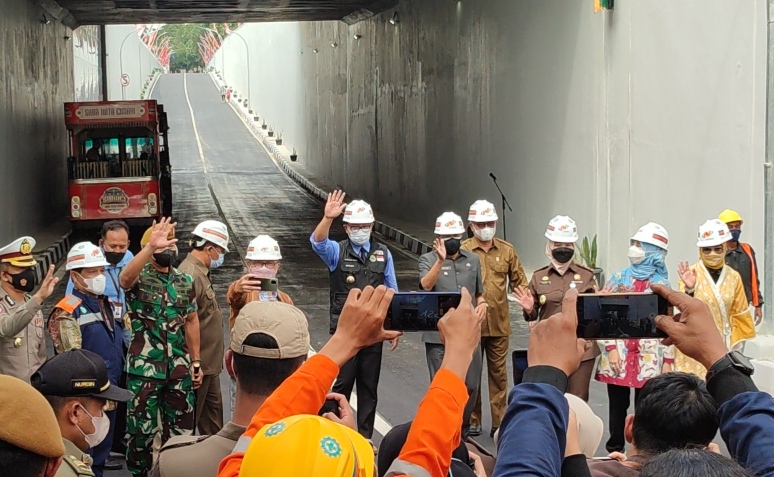 Underpass Sriwijaya di Kota Cimahi, Jawa Barat, Selasa (22/2) diresmikan oleh Gubernur Jawa Barat Ridwan Kamil.