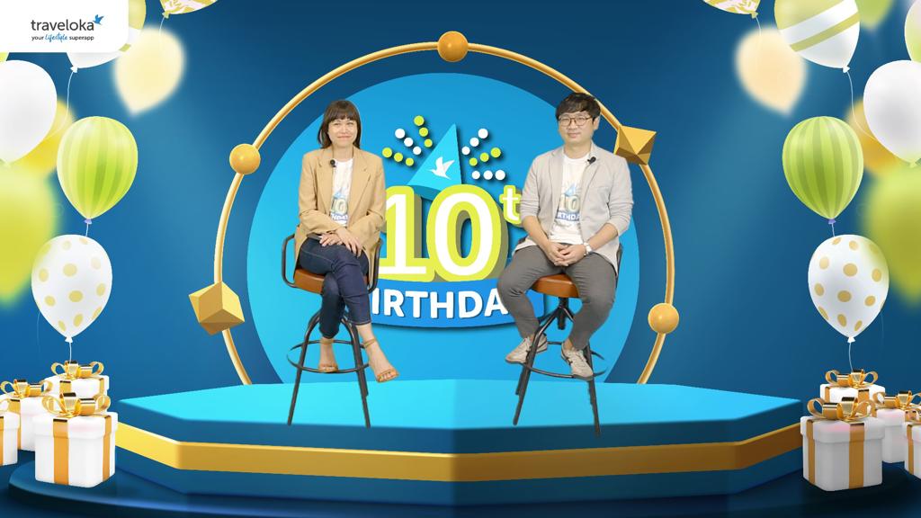 Shirley Lesmana, CMO Traveloka (kiri) dan Terry Santoso, Head of Platform Marketing, Traveloka, di acara konferensi pers.