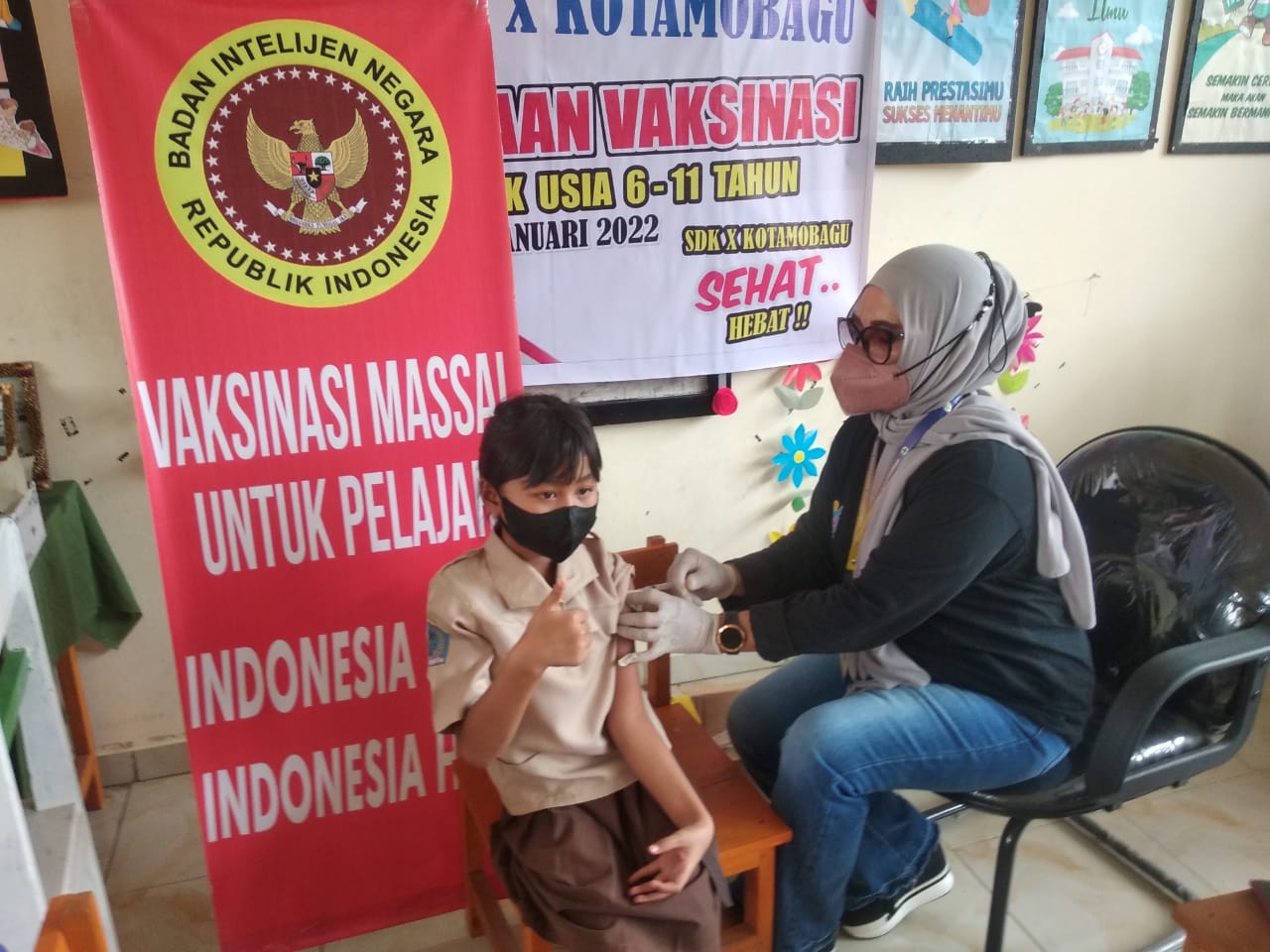 Badan Intelijen Negara Daerah (Binda) Provinsi Sulawesi Utara melanjutkan vaksinasi massal, kali ini menyasar anak dan umum.