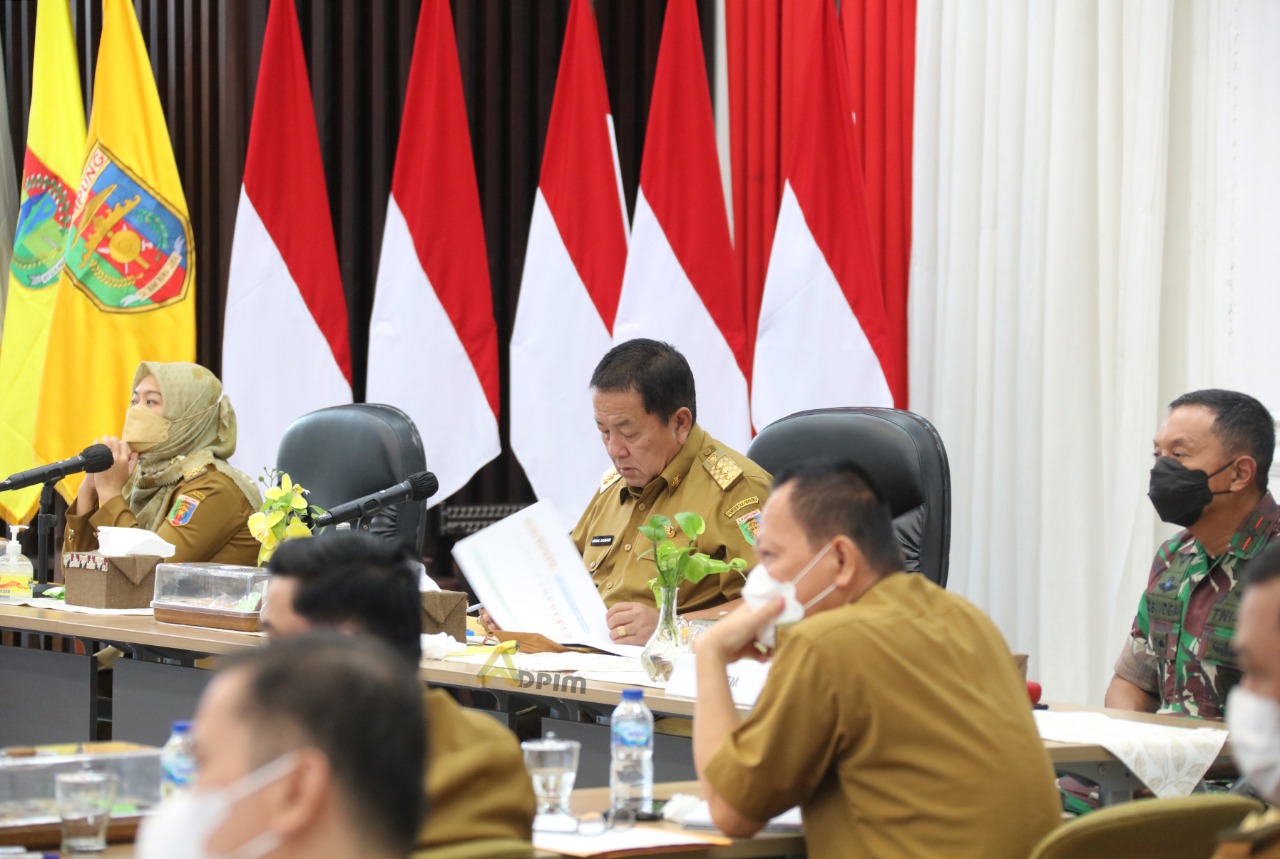 Rapat terbatas Pemprov Lampung dalam penanganan covid-19 varian omikron.
